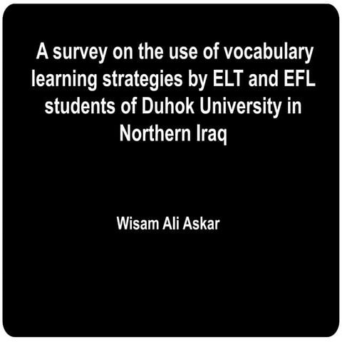 Vocabulary learning strategies by Wissam Ali Askar