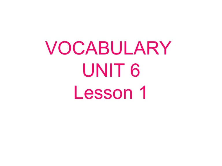 Vocabulary 5th grade Unit 6 Lesson 1