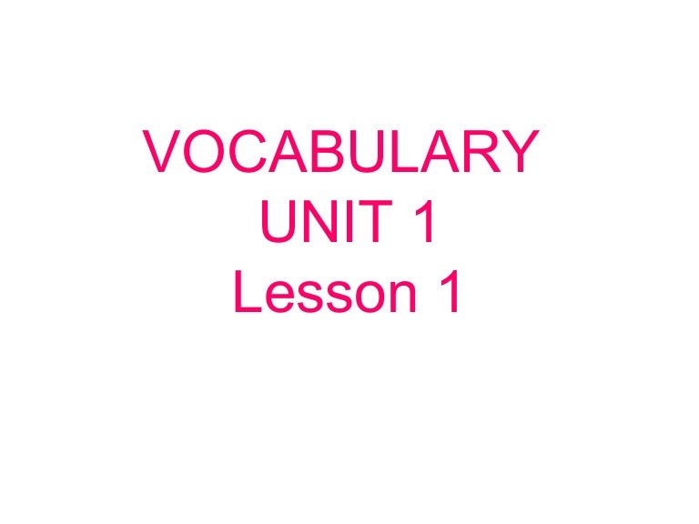 Vocabulary 5th grade Unit 1 Lesson 1