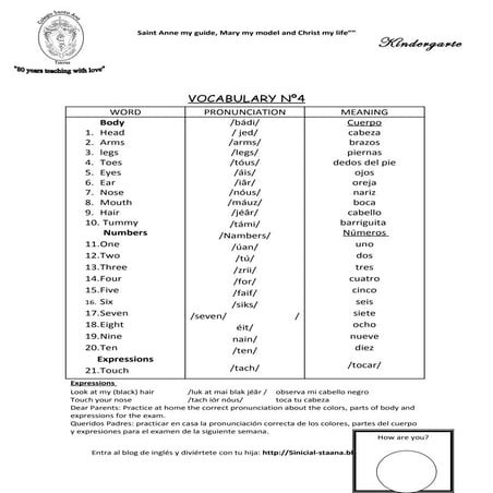 Vocabulary list nº4  five years ok