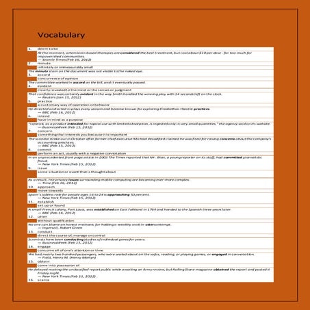 Vocabulary (list of 1001 words) | DOCX