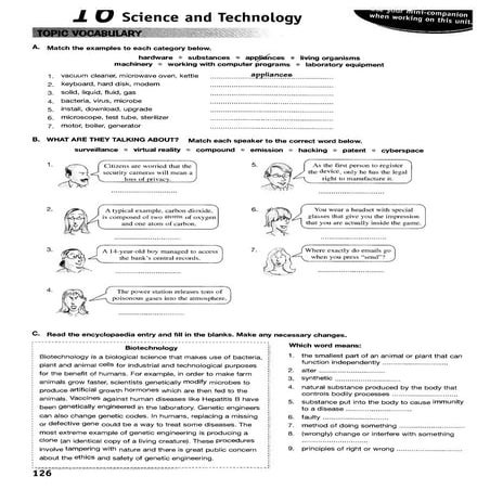 Vocabulary science and technology