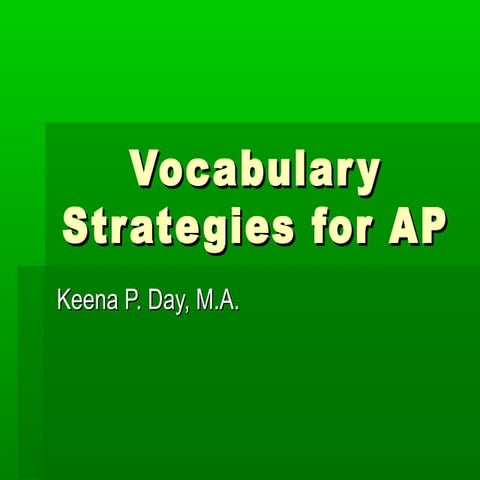 Vocabulary strategies for_ap