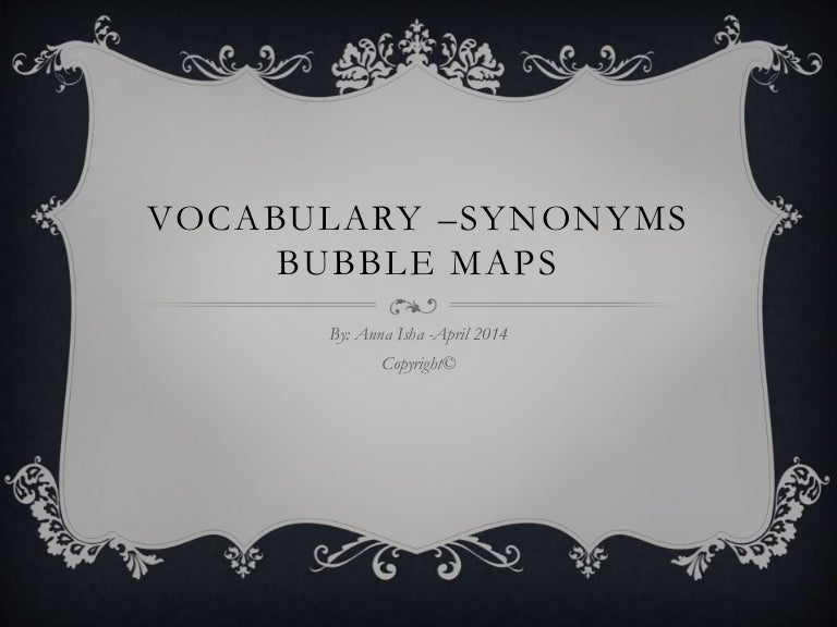 Vocabulary synonym tree map
