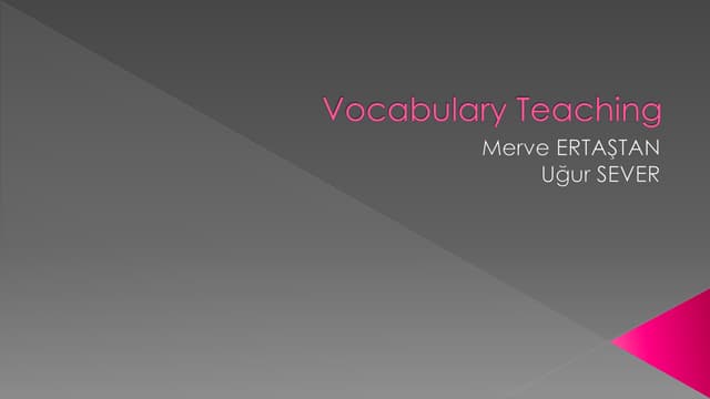 Vocabulary teaching