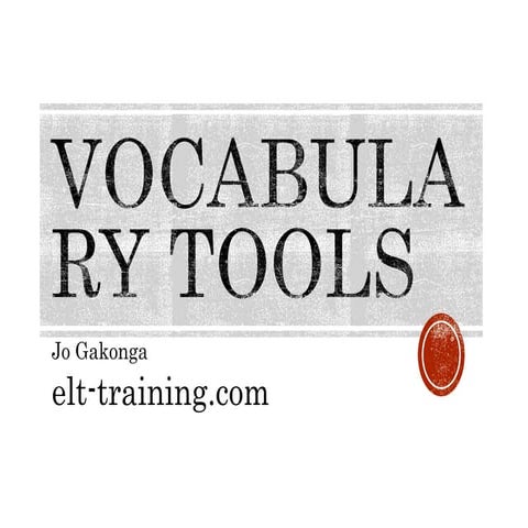Vocabulary tools for learning English