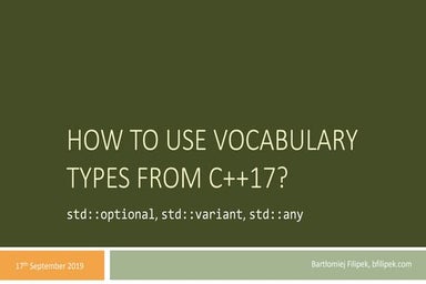 Vocabulary Types in C++17