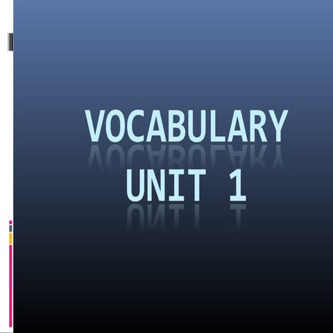 pwp Vocabulary Unit 1