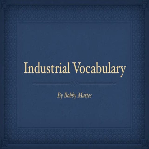 Industrial Revolution Vocabulary 