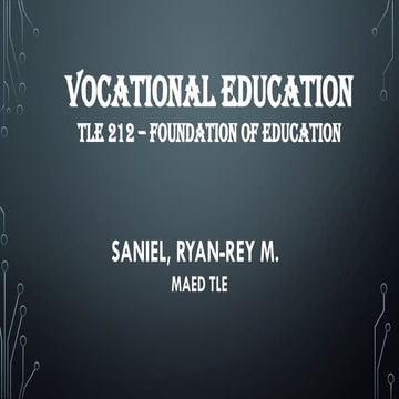 Comprehensive Overview of Vocational Education in TLE 212 Course | PPTX