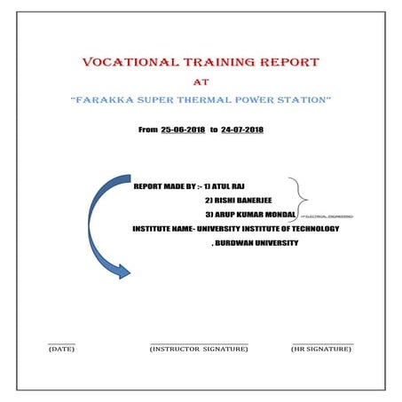Vocational training report