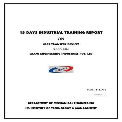 Vocational training report format