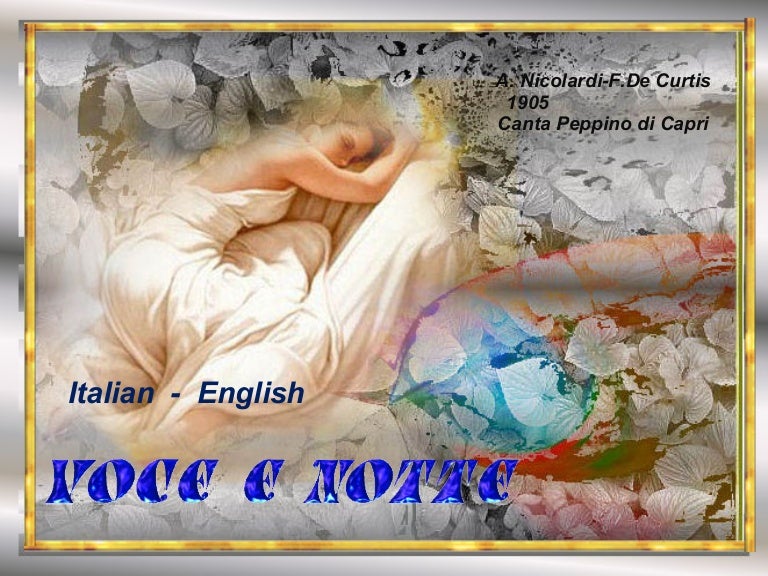 Voce E Notte Nicolardi De Curtis 1905 Italiano Inglese