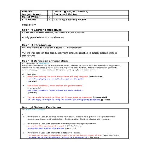 VO for Learning English Writing | PDF