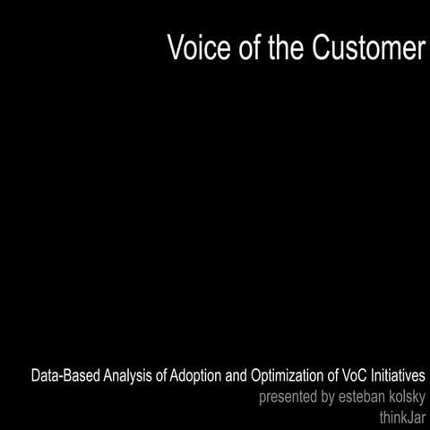 ThinkJar's VoC Study with Esteban Kolsky