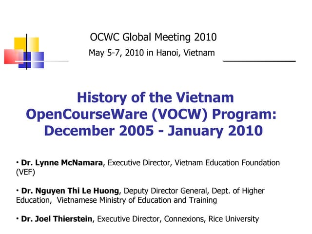 History of the Vietnam OpenCourseWare