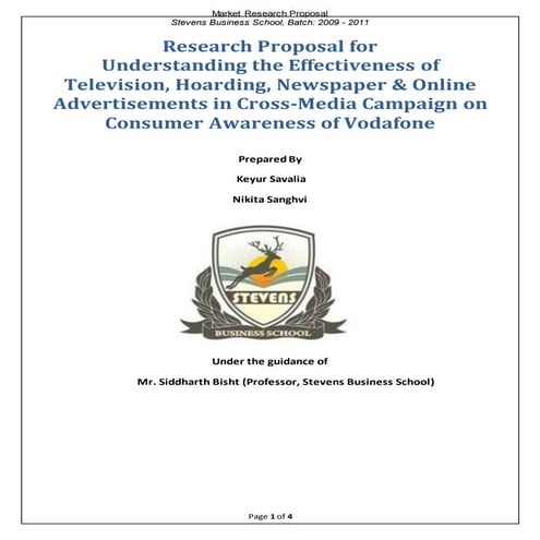 Vodafone   market research proposal