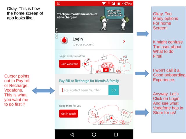 Vodafone app UX analysis