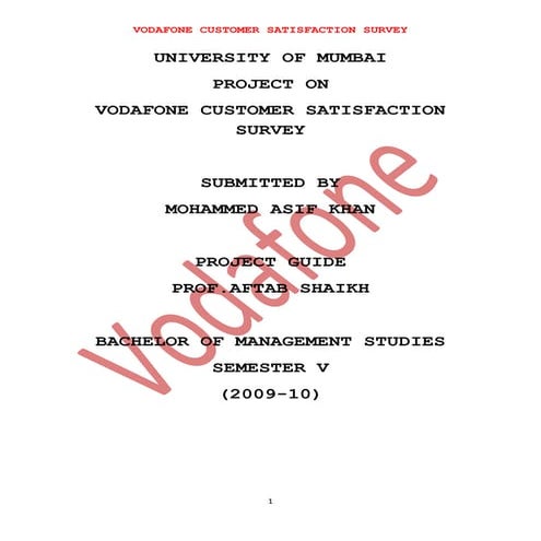 Vodafone customer satisfaction survey