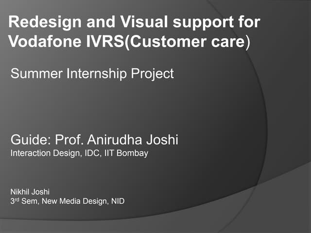  IVRS redesign