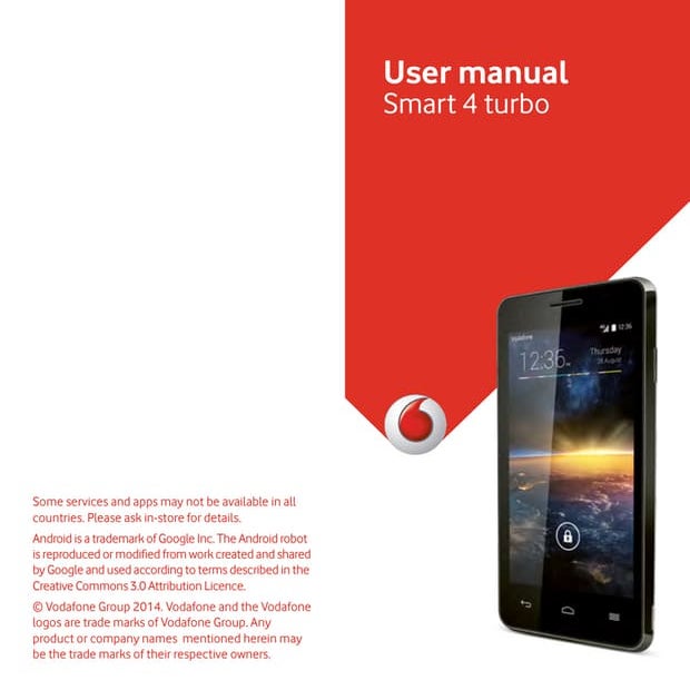 Vodafone Smart 4 turbo Manual / User Guide