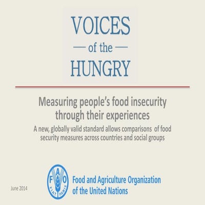 TRAINING PRESENTATION ON MEASURING THE FOOD INSECURITY EXPERIENCE SCALE ...