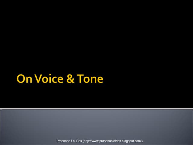 On Voice And Tone