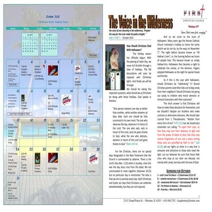 Voice In The  Wilderness  October 2010