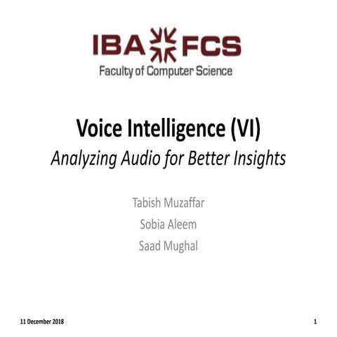 Voice intelligence Presentation