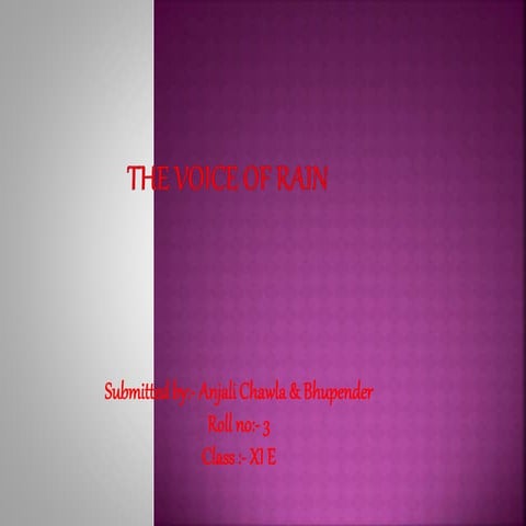 Voice of-rain ppt