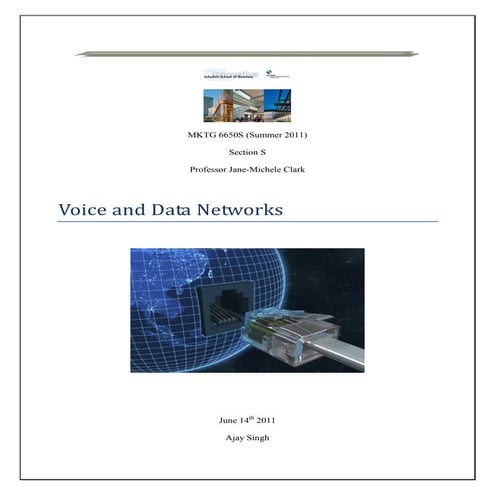Canadian Telecommunication Industry: Voice and data networks