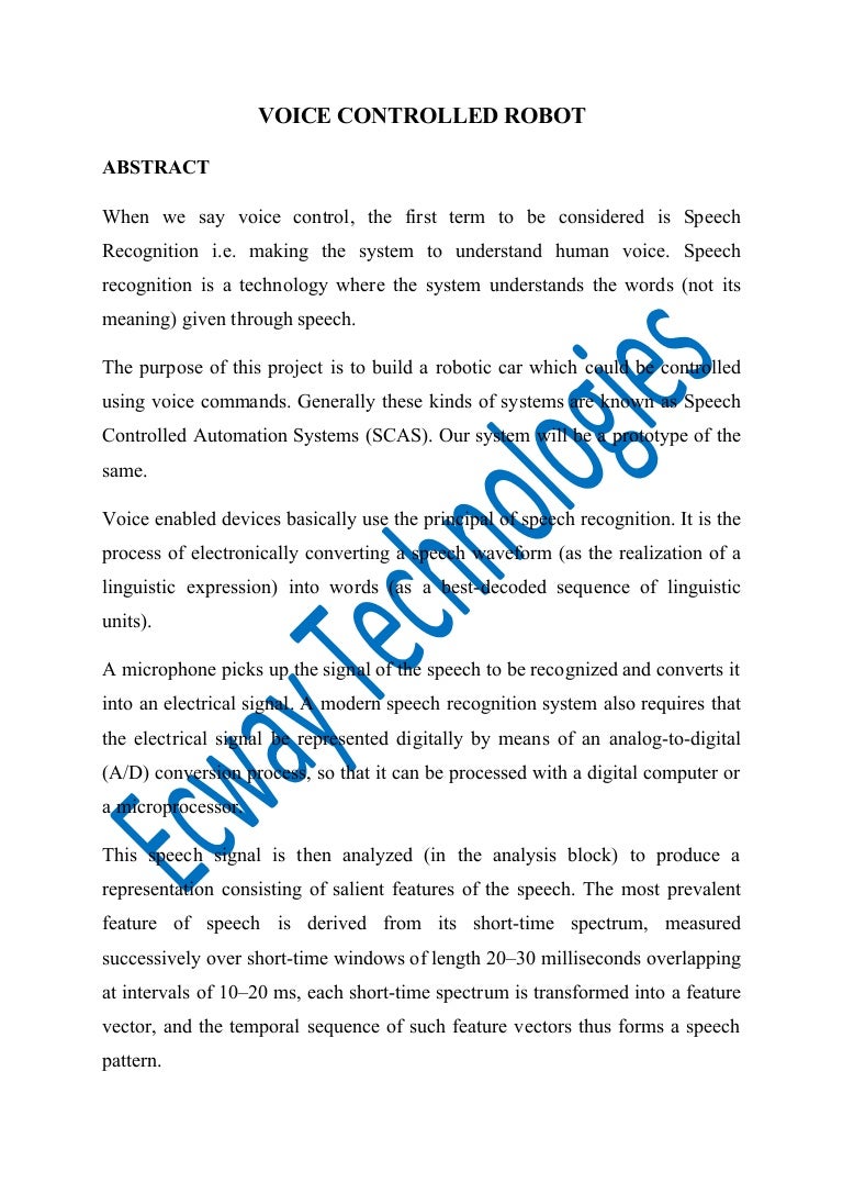 speech recognition robot