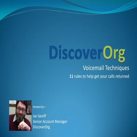 Voicemail Techniques for DIscoverOrg