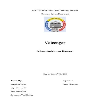 Voicenger - Software Architecture Document