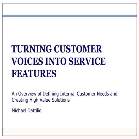 Voice of the customer requirements overview