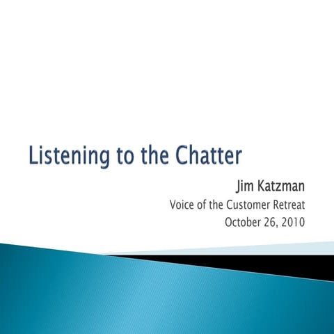 Voice Of The Customer Retreat 10 26 2010