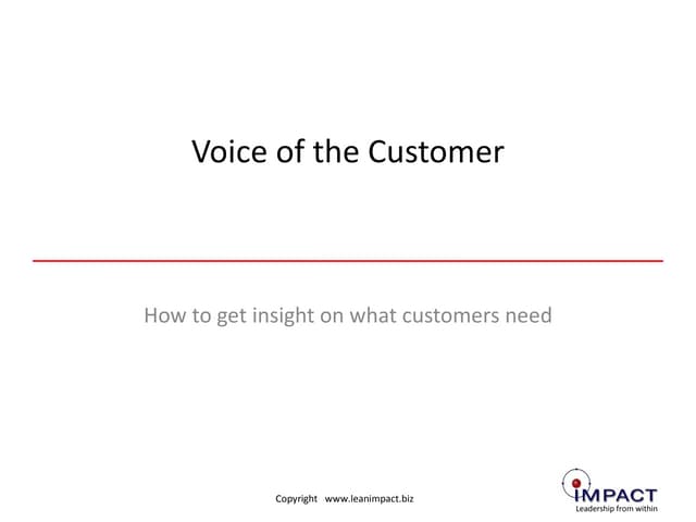 Voice of the customer training