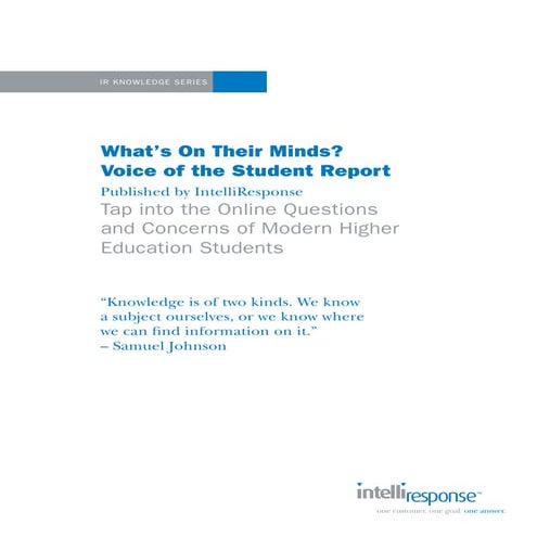 What's On Their Minds? Voice of the Student Report
