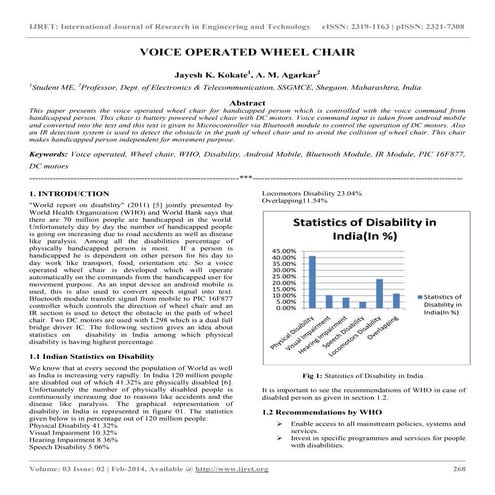 Voice operated wheel chair
