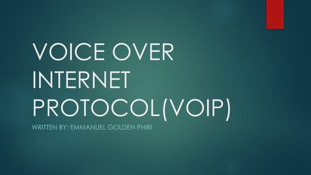 VOICE OVER INTERNET PROTOCOL(VOIP) notes
