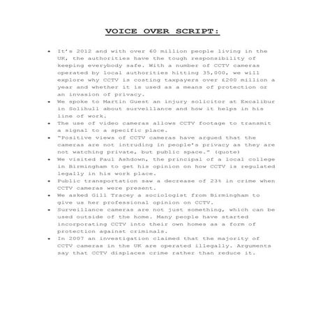 Voice over script | PDF