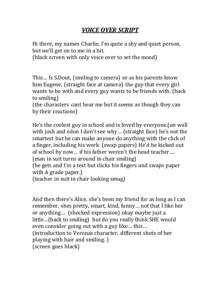 Voice over script Voice over script