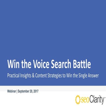 Win the Voice Search Battle - On Demand Webinar