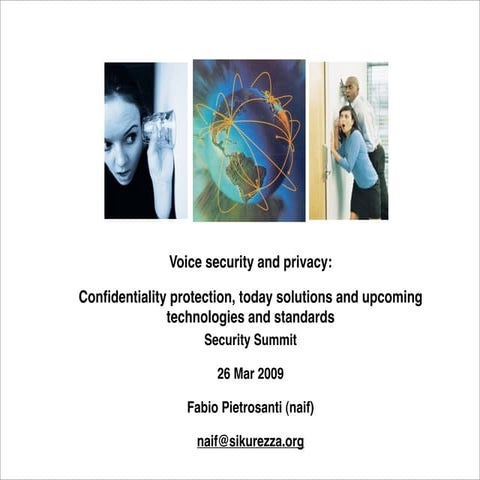 2009: Voice Security And Privacy (Security Summit - Milan)