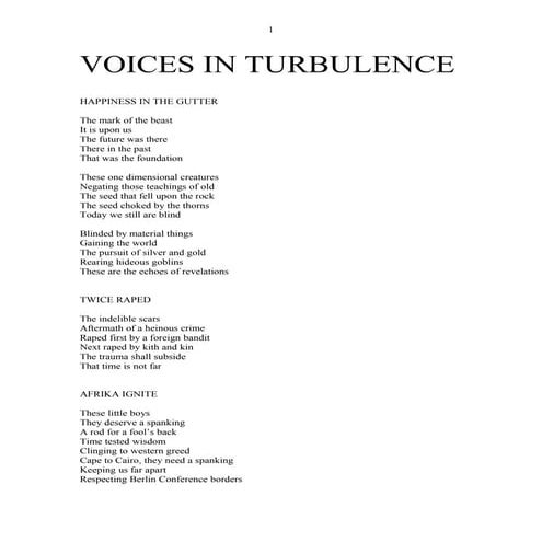 Voices in turbulence