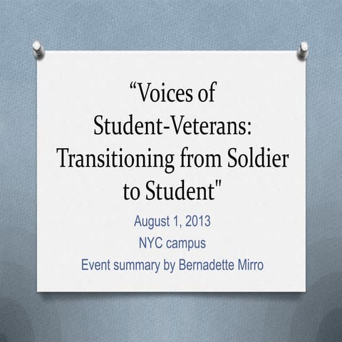 Voices of student veterans