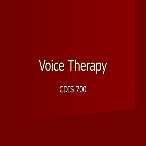 Voice Therapy