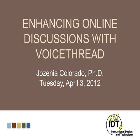 Using VoiceThread to Enhance Online Discussions