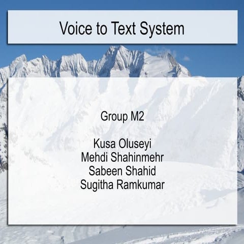 Voice To Text Presentation