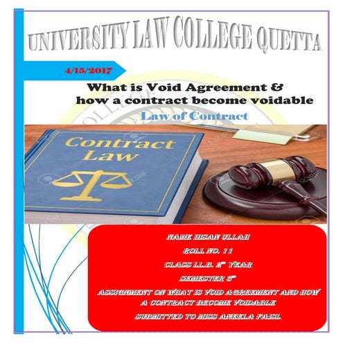 Void agreement and how a contract become voidable